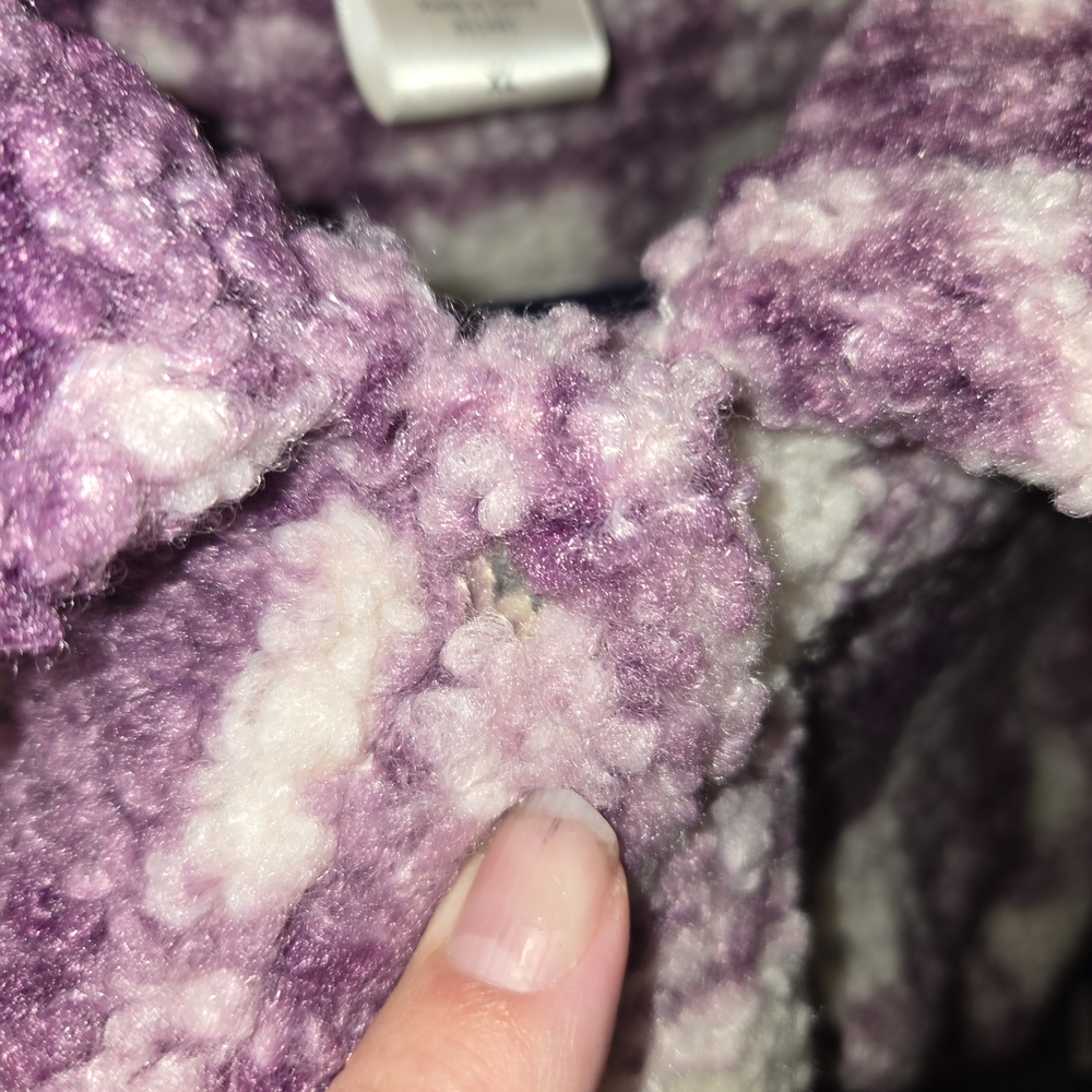 Blair Purple and Cream Fleece Jacket - Picture 4 of 4